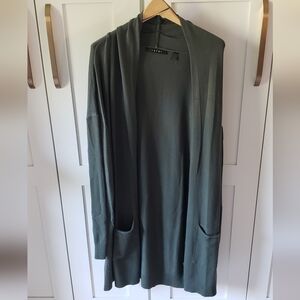 Cyrus Cardigan Womens L Green Knit Open Front Sweater